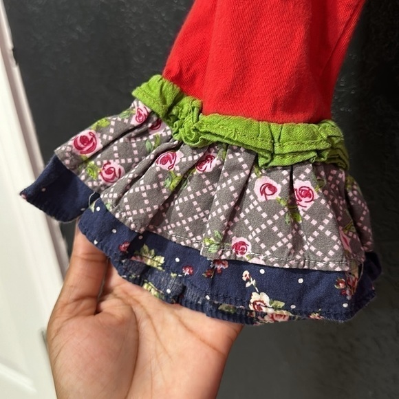 LIL DIVA Patchwork Peasant Little Girl Long Sleeve Dress Size 9/10 - Picture 5 of 5